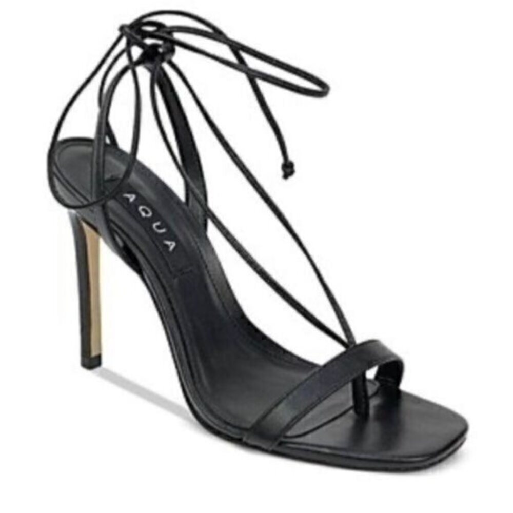 Aqua Women's Ankle Tie Strappy High Heel Sandals